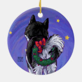 Husky Christmas Keramik Ornament (Hinten)