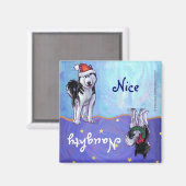 Husky Christmas Magnet (Vorderseite/Rückseite)