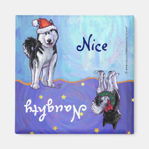 Husky Christmas Magnet