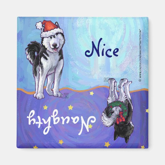 Husky Christmas Magnet (Vorne)