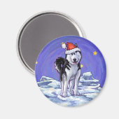 Husky Christmas Magnet (Vorderseite/Rückseite)