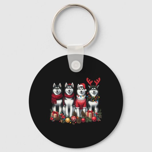 Husky Christmas Schlüsselanhänger (Vorderseite)