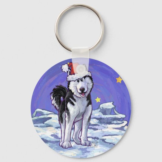Husky Christmas Schlüsselanhänger (Vorderseite)