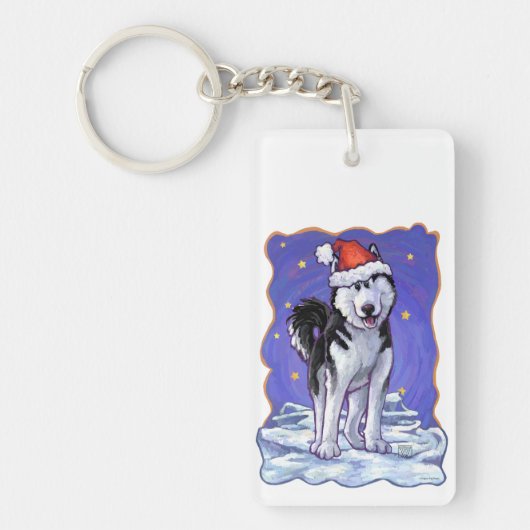 Husky Christmas Schlüsselanhänger (Vorderseite)