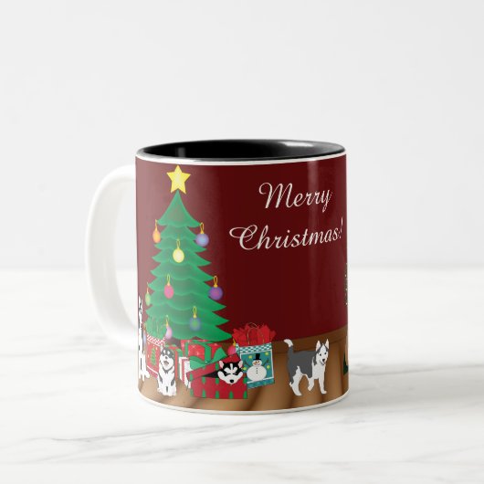 Husky Christmas Tasse (Vorderseite Links)