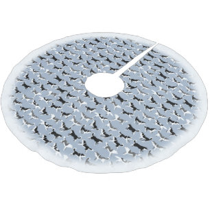 Husky Christmas Tree Skirt Sled Dog Tree Skirts Polyester Weihnachtsbaumdecke