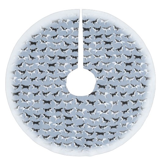 Husky Christmas Tree Skirt Sled Dog Tree Skirts Polyester Weihnachtsbaumdecke (Vorderseite)