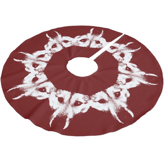 Husky Christmas Tree Skirt Wolf Pup Tree Skirts Polyester Weihnachtsbaumdecke (Schrägansicht)