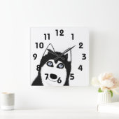 Husky Clock Quadratische Wanduhr (Zuhause)