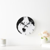 Husky Clock Wolf Husky Sled Dog Wall Clock Runde Wanduhr (Zuhause)