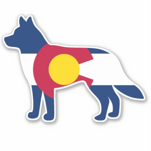 Husky Colorado Flag Aufkleber (Vorderseite)