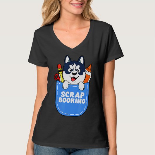 Husky Crafting Scrapbook T-Shirt (Vorderseite)