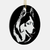 Husky-Dekoration Personalisierter Schlittenhunde Keramik Ornament (Rechts)