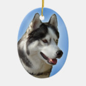 Husky-Dekoration Personalisierter Schlittenhunde Keramik Ornament (Vorne)