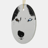 Husky-Dekoration Personalisierter Schlittenhunde Keramikornament (Links)
