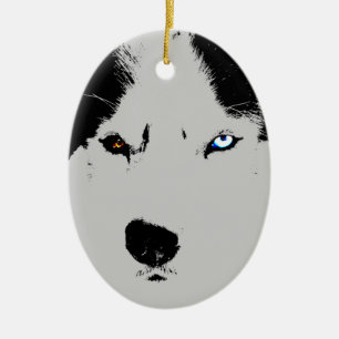 Husky-Dekoration Personalisierter Schlittenhunde Keramikornament