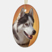 Husky-Dekoration Personalisierter Schlittenhunde Keramikornament (Links)