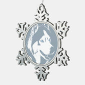 Husky-Dekoration Personalisierter Schlittenhunde Schneeflocken Zinn-Ornament (Rechts)