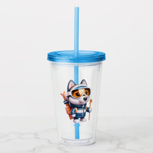Husky der Abenteurer Acryltrinkbecher (Vorderseite)