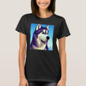 Husky design dog imprint artwork face with Siberia T-Shirt (Vorderseite)