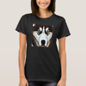 Husky design dog imprint artwork face with Siberia T-Shirt (Vorderseite)