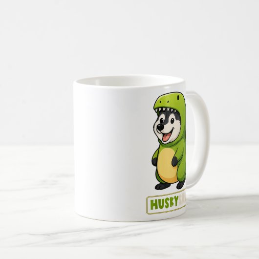 Husky Dinosaur Costume Trex Huskysaurus Animal Lov Kaffeetasse (VorderseiteRechts)