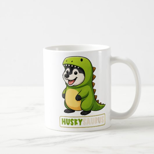 Husky Dinosaur Costume Trex Huskysaurus Animal Lov Kaffeetasse (Rechts)