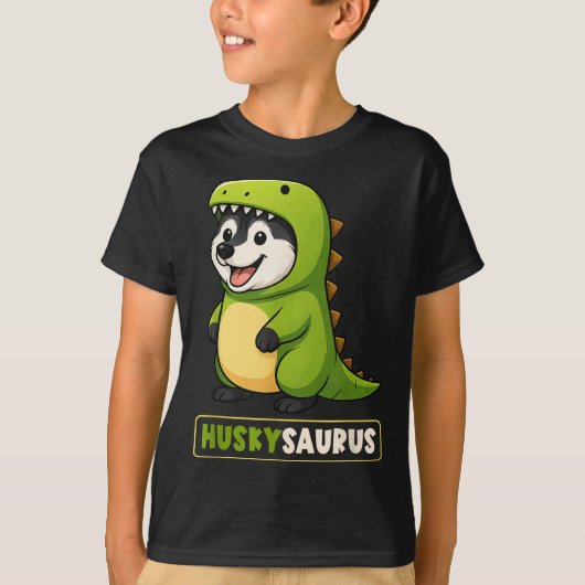 Husky Dinosaur Costume Trex Huskysaurus Animal Lov T-Shirt (Vorderseite)