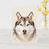 Husky Dog Art Design Card Karte (Gelbe Blume)