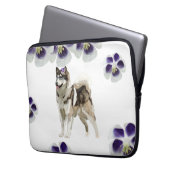 Husky Dog Art Neopren Laptop Sleeve 13" (Vorderseite Links)