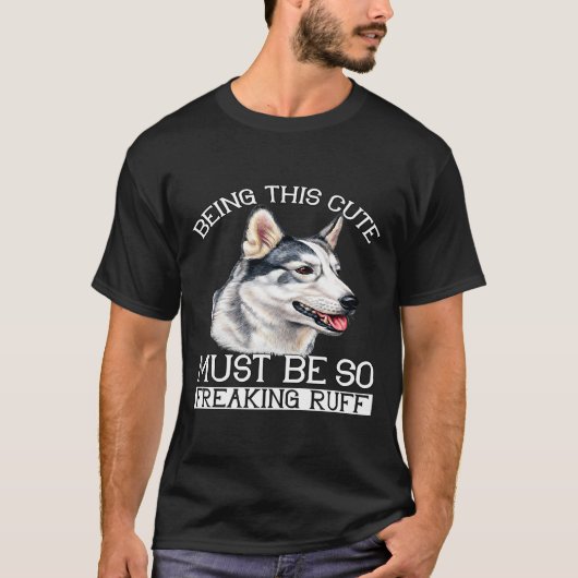 Husky Dog Besitzer, der so Niedlich ist, muss so f T-Shirt (Vorderseite)
