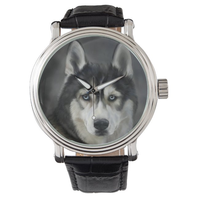 Husky Dog Big Dog Animal Pet Armbanduhr (Vorderseite)
