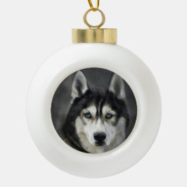Husky Dog Big Dog Animal Pet Keramik Kugel-Ornament