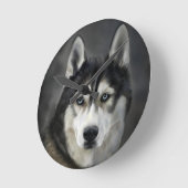 Husky Dog Big Dog Animal Pet Runde Wanduhr (Winkel)