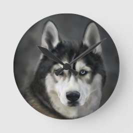 Husky Dog Big Dog Animal Pet Runde Wanduhr