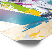 Husky Dog Computer Rainbow Watercolor Tech Savvy Fotodruck (Ecke)