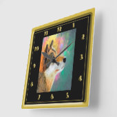 Husky Dog Daze Quadratische Wanduhr (Winkel)