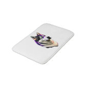 Husky Dog Design Badematte (Schrägansicht)