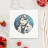 Husky Dog Doctor Serviette (Beispiel)