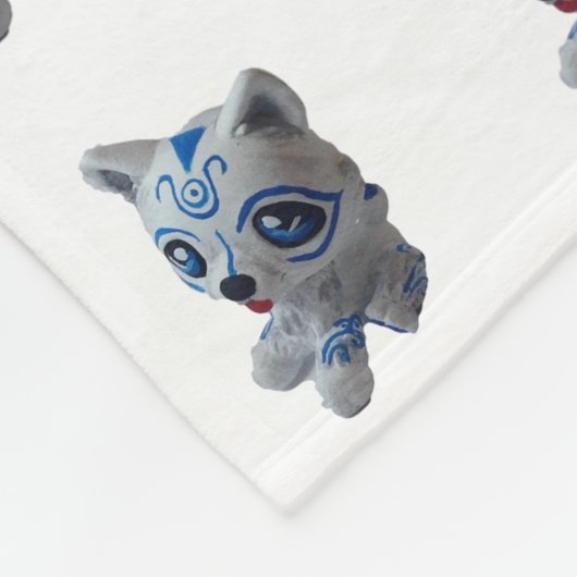 Husky Dog Fleece Blanket (Ecke)