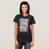 Husky Dog Freedom Love Husky Mutter T-Shirt (Vorne ganz)