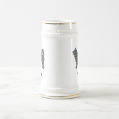 Husky Dog Gelb & Blau Gitter Linien Bierglas (Mittel)