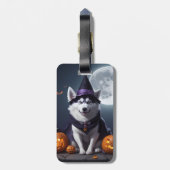 Husky Dog Halloween Adventure Moonlit Magic Spooky Gepäckanhänger (Rückseite vertikal)