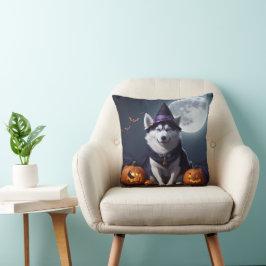 Husky Dog Halloween Adventure Moonlit Magic Spooky Kissen