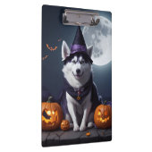 Husky Dog Halloween Adventure Moonlit Magic Spooky Klemmbrett (Rechts)