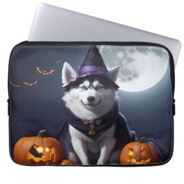Husky Dog Halloween Adventure Moonlit Magic Spooky Laptopschutzhülle