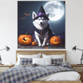 Husky Dog Halloween Adventure Moonlit Magic Spooky Leinwanddruck (Insitu (Schlafzimmer))