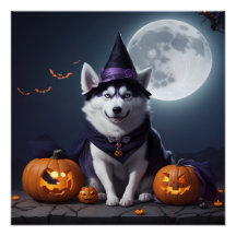 Husky Dog Halloween Adventure Moonlit Magic Spooky