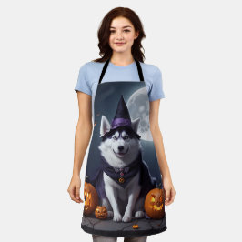 Husky Dog Halloween Adventure Moonlit Magic Spooky Schürze