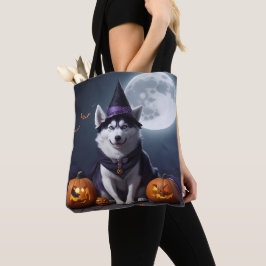 Husky Dog Halloween Adventure Moonlit Magic Spooky Tasche